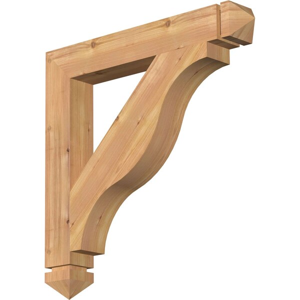 Ekena Millwork Funston Arts & Crafts Smooth Bracket, Western Red Cedar, 3 1/2"W x 26"D x 26"H BKT04X26X26FST03SWR - main